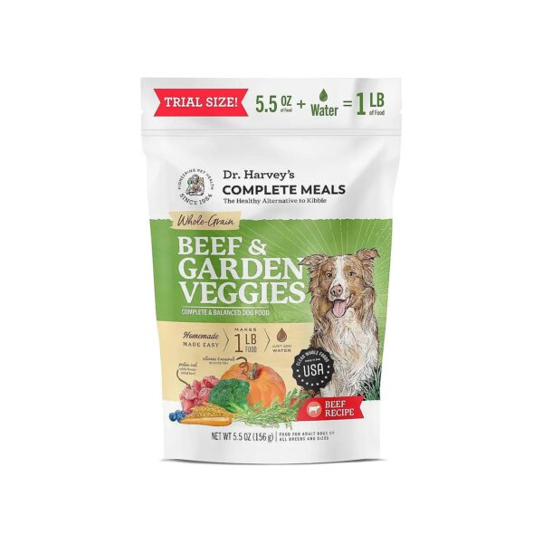 Whole Grain Dehydrated Dog Food with Freeze-Dried Beef and Garden Veggies for Adult Dogs