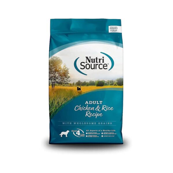 Whole Grain Dry Dog Food with Chicken and Omega Rich Fatty Acids for Adult Dogs