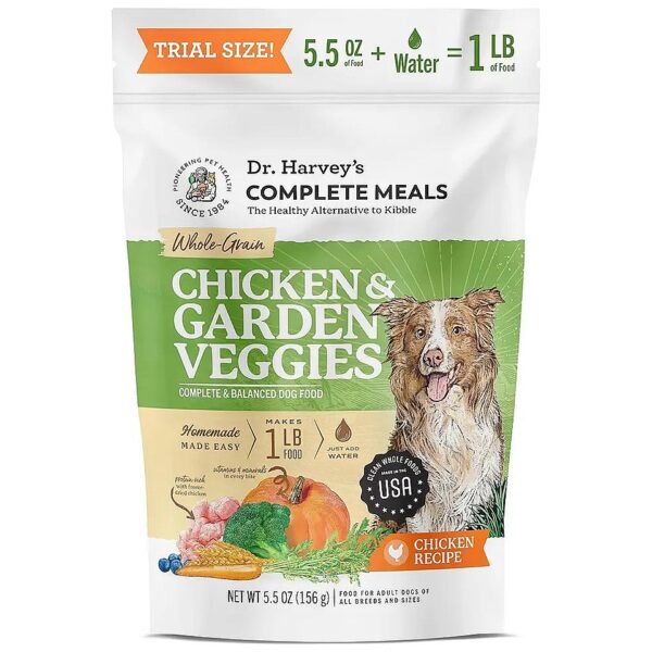 Whole-Grain Dehydrated Dog Food with Freeze-Dried Chicken and Garden Veggies