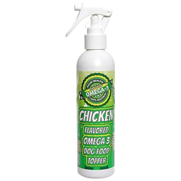 Wholesome Dry Dog Food Spray with Chicken Flavor and Healthy Seed Oils