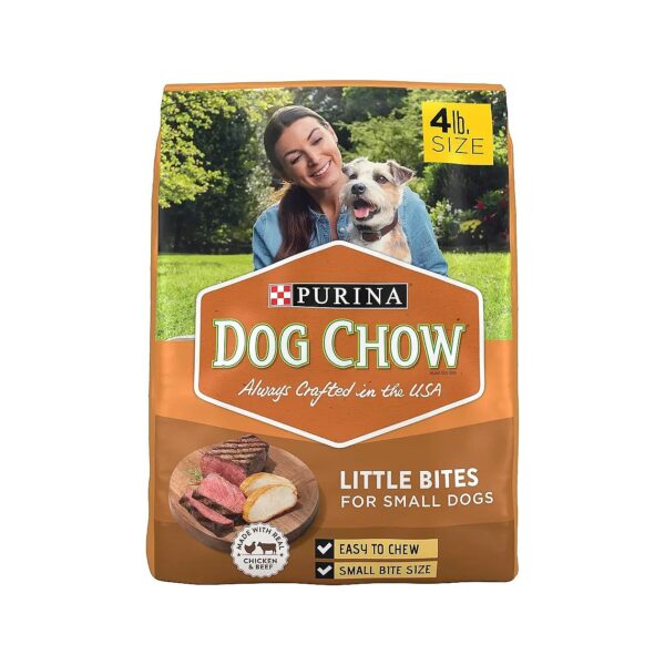 Wholesome Dry Dog Food for Small Adult Dogs with Real Chicken and Beef