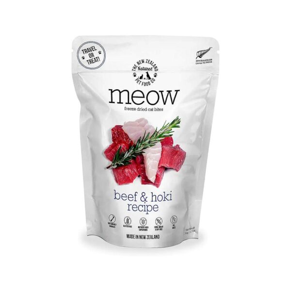 Wholesome Freeze-Dried Cat Food with Beef and Hoki for Optimal Nutrition