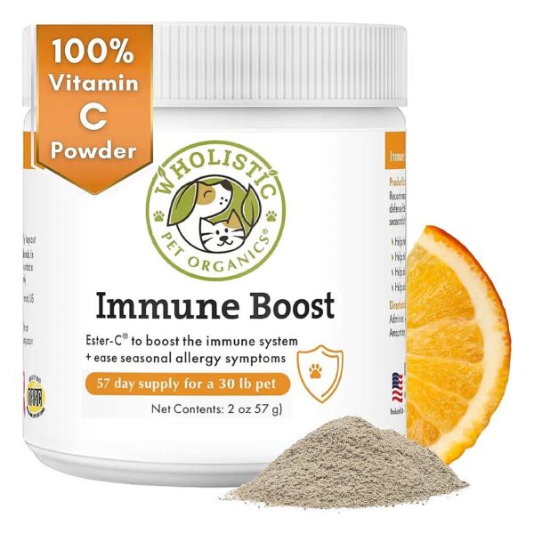 Wholistic Pet Organics Vitamin C Powder for Dogs - 2 Oz - Allergy Immune Boost