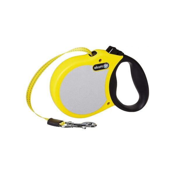 Wide Flat Reflective Leash for Dogs Up to 65 lbs with Nylon Material