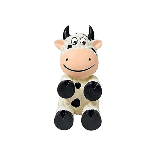 Wiggi Cow Small Dog Toy with Varied Textures and Squeaker for Entertainment