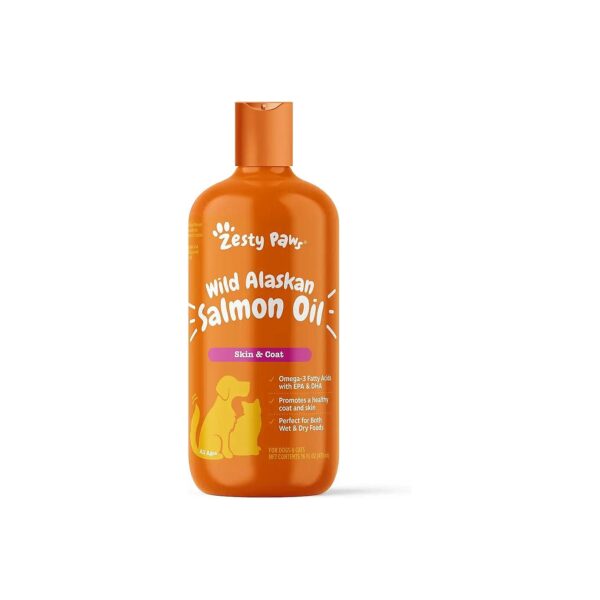 Wild Alaskan Salmon Oil for Dogs and Cats with Omega-3 Skin and Coat Support