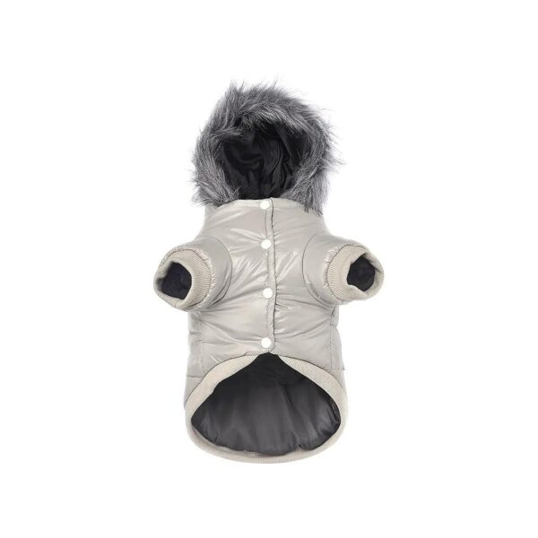 Windproof Coats for Small Dogs, Warm Padded Lining, Grey X-Large, 12-17 lbs Suggested Use