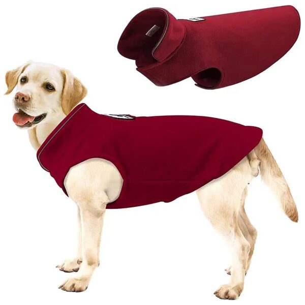 Windproof Soft Fleece Dog Coat with Reflective Strip for Small Medium Dogs and Cats