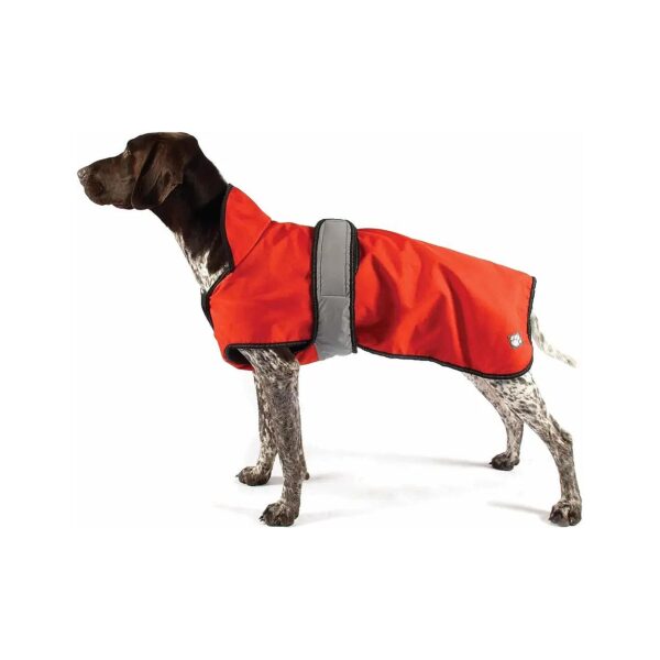 Windproof Waterproof Reflective Orange Dot 2 in 1 Dog Coat 18" Adjustable Size