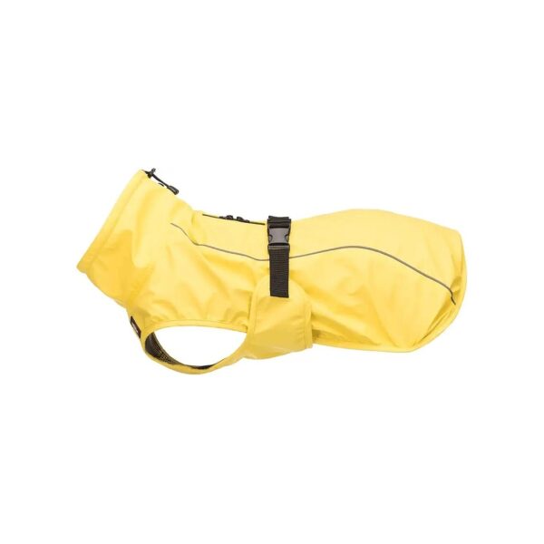 Windproof Yellow Raincoat with Adjustable Neck Size 40 cm and Two Zips