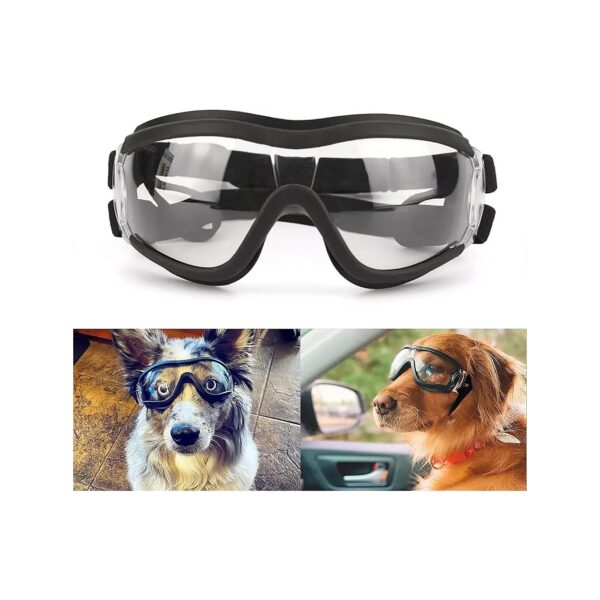 Windproof and Snowproof Clear Sunglasses for Medium to Large Dogs