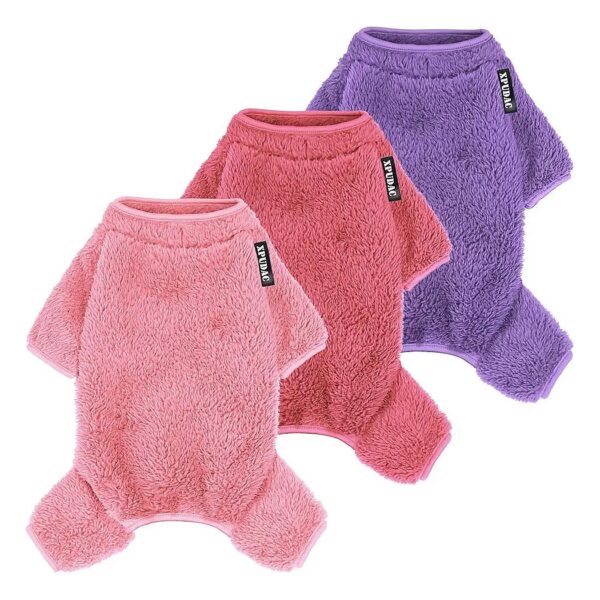 Winter Dog Accessories for Small Breeds with Soft and Warm Fleece Pajamas