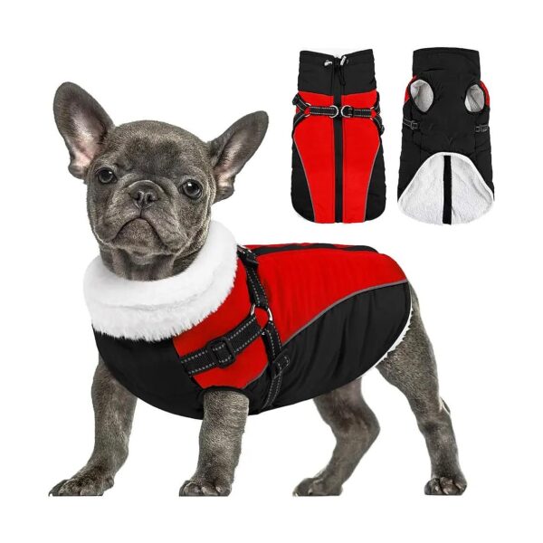 Winter Dog Coat with Harness for Small, Medium, and Large Breeds, Reflective and Easy On