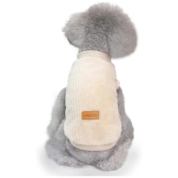 Winter Wearable Dog Sweater with Plush Fabric for Small Breed Dogs