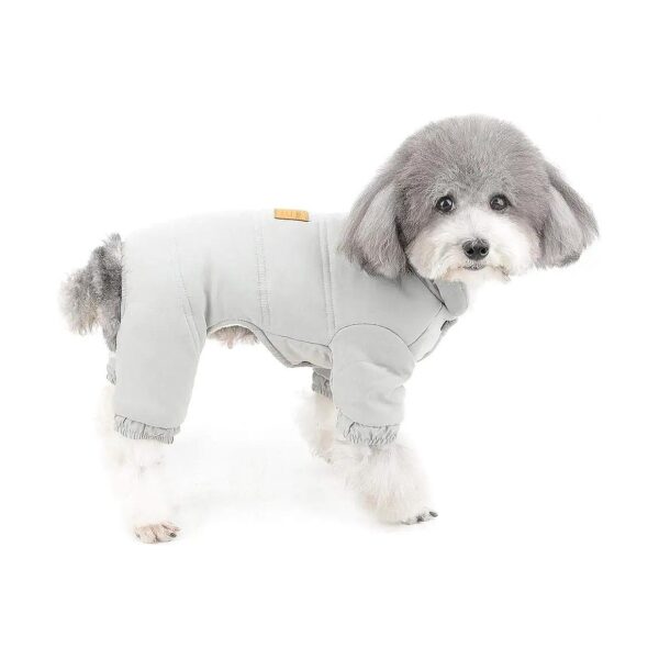 Winter Wonderland Warmth Soft Fleece Lined Pet Coat for Small Dogs Size L Gray