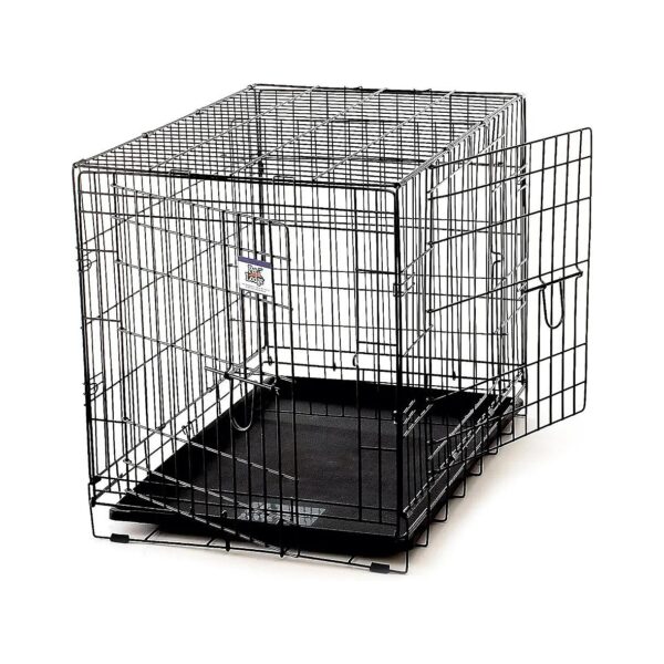 Wire Dog Crate with Double Doors and Easy Storage for Pets Up to 50 Pounds Medium