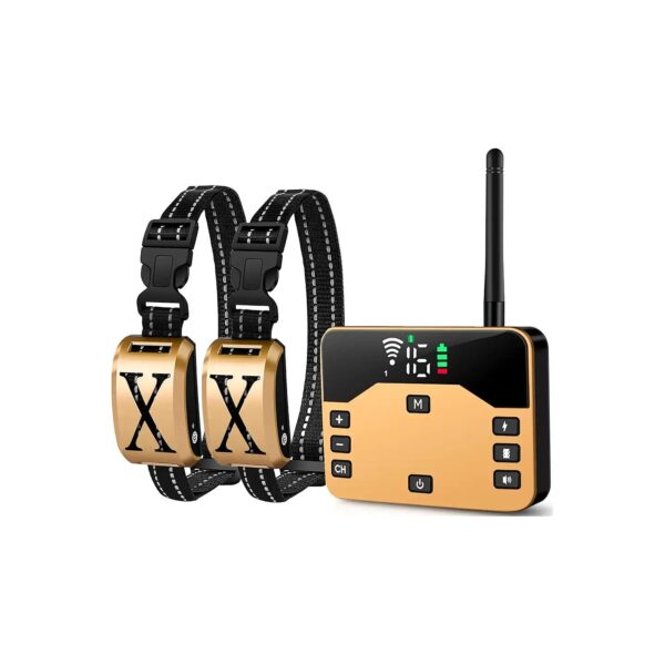 Wireless Dog Fence and Training Collar 2-in-1 System for Pet Containment