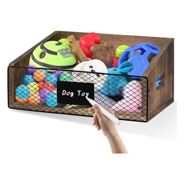 Wooden Pet Stuff Organizer with Removable Design for Storing Toys, Treats, and More