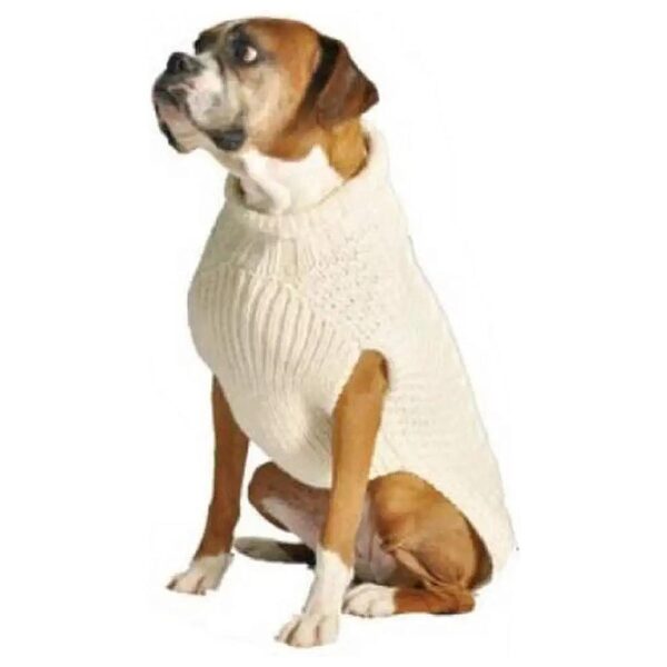 Wool Cable Dog Sweater XS Size for Small Dogs 5-10 Pounds