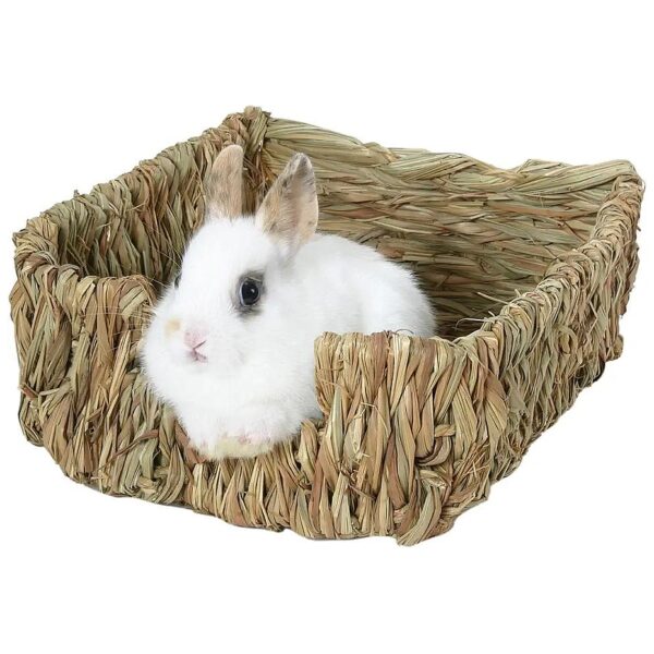 Woven Grass Pet Bed with Natural Fiber Construction for Small Breeds