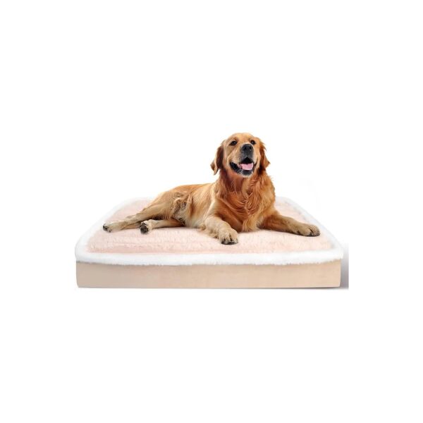 XL Dog Crate Bed with Soft Plush Egg-Crate Foam for Large Pet Owners