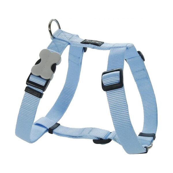 XL Dog Harness in Light Blue Color with Solid Pattern Fabric Design