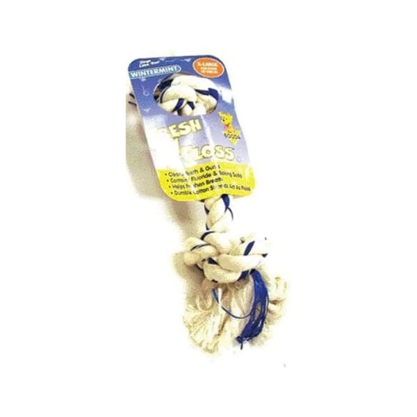 X-Large Dog Rope Toy with Natural Cotton Fibers and Dental Floss