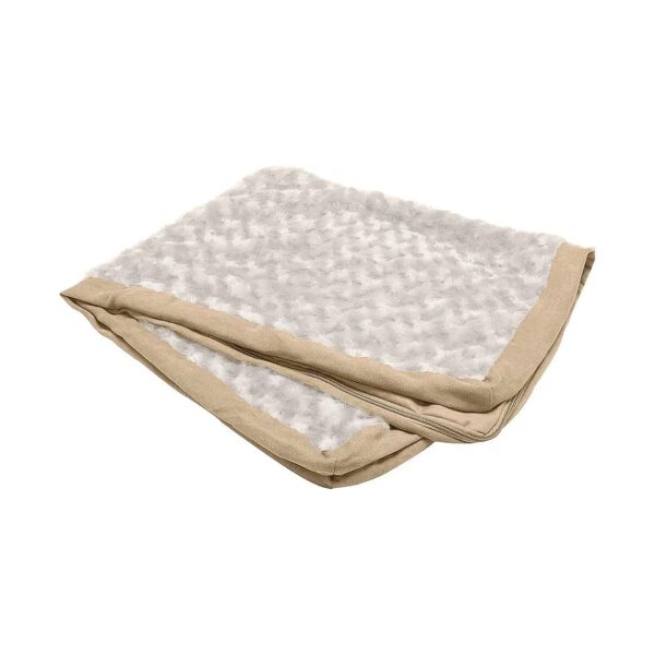 X-Large Faux Fur and Suede Dog Bed Cover for Large Breed Dogs Cream Machine Washable