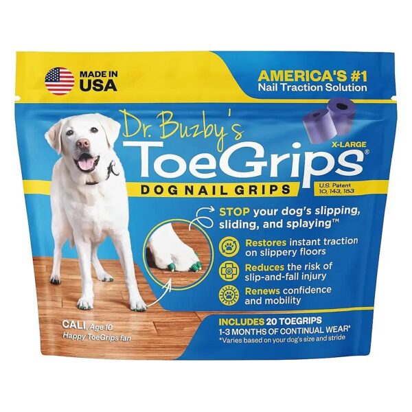 X-Large ToeGrips, Instant Relief for Slipping Dogs, Rubber Nails for Ultimate Traction