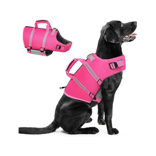 XS Dog Life Jacket with Back Zip and Leash Hook for Emergency Rescue