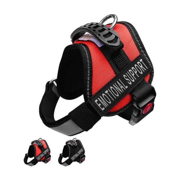 XXS Size Reflective Vest for Emotional Support Dogs with Red Color and Mesh Padding