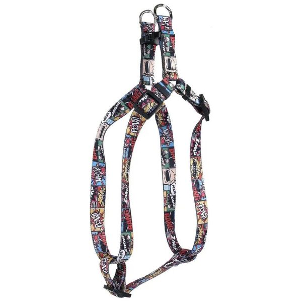 Yellow Dog Design Vintage Comic Strip Polyester Dog Harness for Big Dogs 25-40 Inches