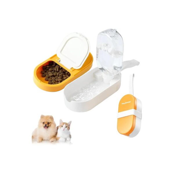 Yellow Dog Water Bottle, Collapsible Pet Bowl, and Food Container for Hiking and Travel