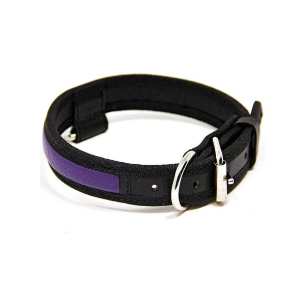 best Full Grain Leather Genuine Leather Dog Collar Color Purple Medium